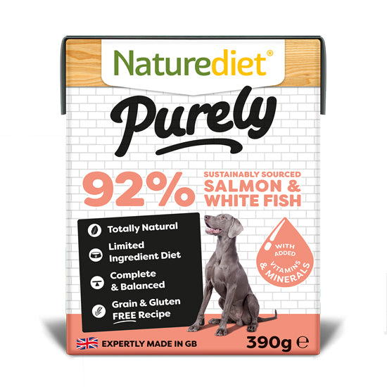 Nature Diet Purely Dog Food Salmon White Fish 390g Petstop