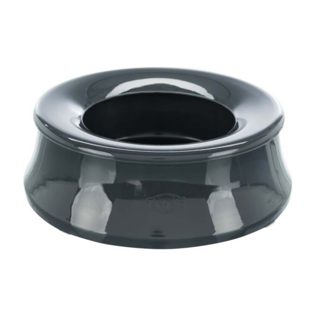 Metal non spill outlet dog bowl