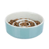 Slow Feeding Ceramic Bowl Grey/Blue