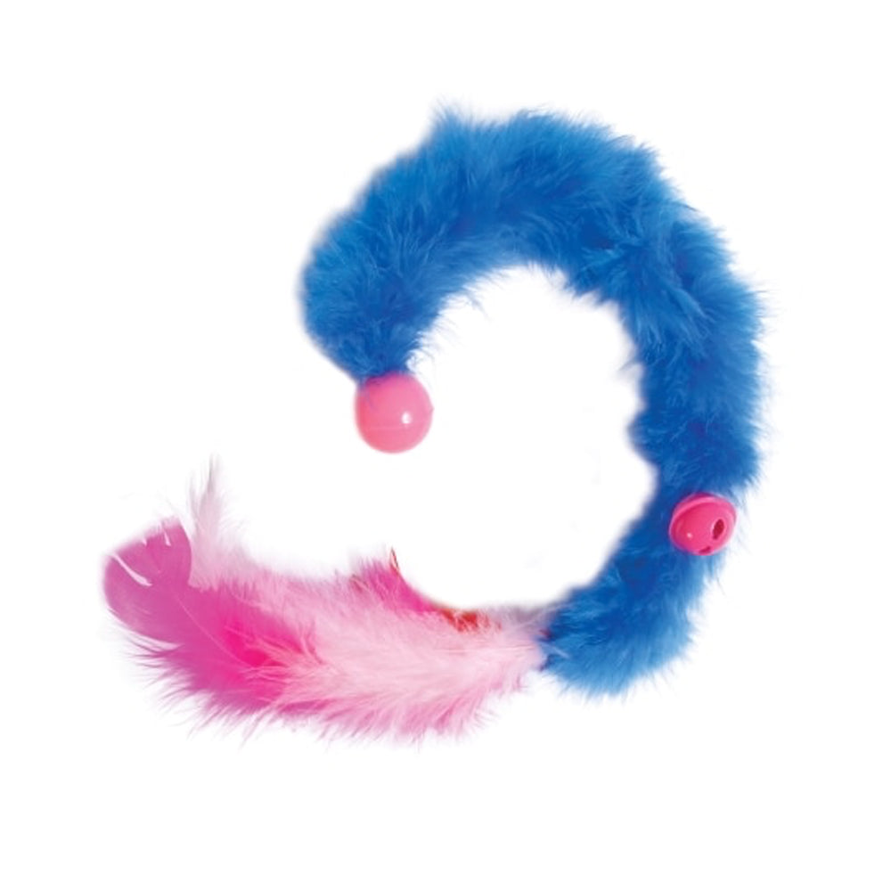 Flamingo Feather Boa toy for cats, fishing rod with natural feathers